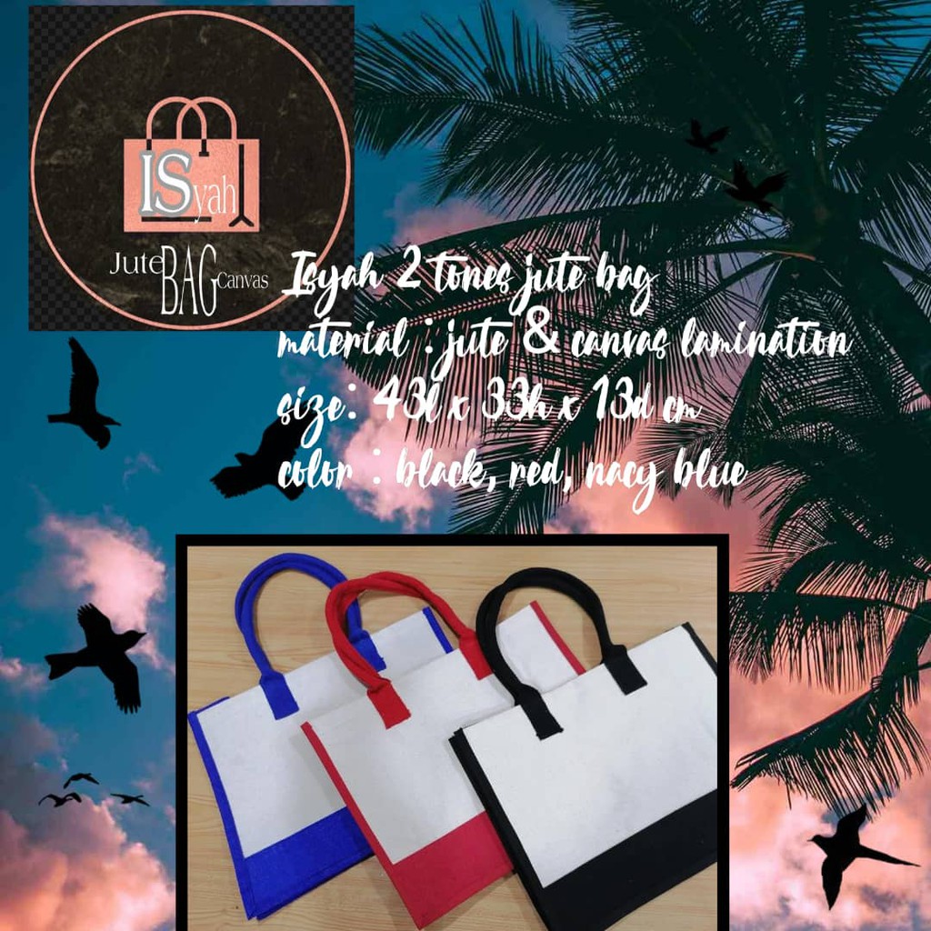 JUTE CANVAS BAG VIRAL ( FREE TWILLY / FREE PILIHAN FONT/ FREE WRNA FONT ) WAJIB BACA DESCRIPTION!!!!