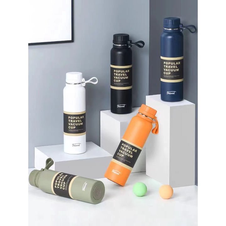 กระติกน้ำสแตนเลส เก็บความร้อน-ความเย็น สูญญากาศ 850 มล.5 สี เก็บอุณหภูมิ กระบอกนำ้มีตัวกรองใบชา สแตนเลส 304 พร้อมส่ง