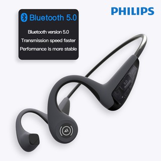 Philips ของแท้ 100 หูฟัง หูฟังบลูทูธ หูฟังการนำกระดูก หูฟังพร้อมไมค์ เสียงสเตอริโอเบสหนัก หูฟังแบบสปอร์ต img 2