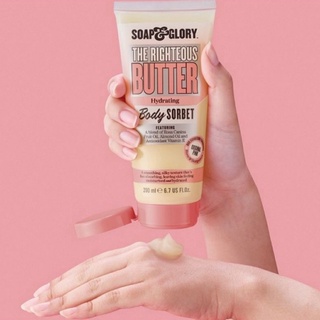 Soap and glory the righteous butter hydrating body sorbet กลิ่นหอมหวานและสดชื่นไปด้วยกลิ่นหอมของโรสและเบอร์กาม็อท