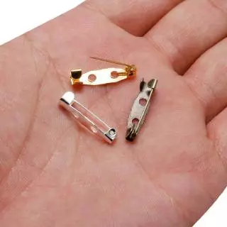 ฐานเข็มกลัด สีเงิน สีทอง สําหรับทําเครื่องประดับ DIY ขนาด 15/20/25 มม. 30 มม. 35 มม. 50 ชิ้น/ชุด