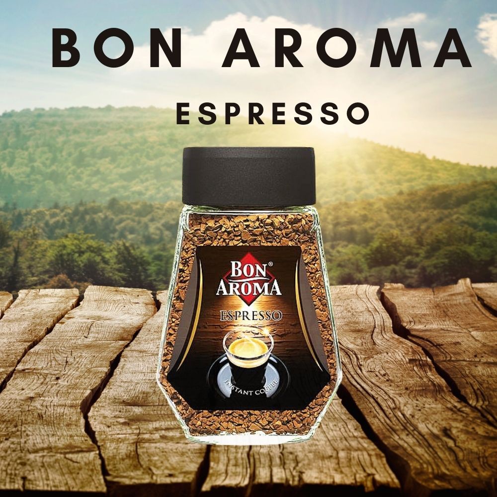 Bon Aroma Espresso บอนอโรมา เอสเปรสโซ่ ชนิดฟรีซดราย กาแฟคั่วบด กาแฟสำเร็จรูป 100 กรัม