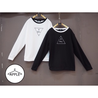 เสื้อแขนยาวapple ลาย A Girl &amp; A Boy