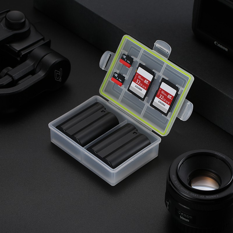 llano กล่องเก็บแบตเตอรี่ เมมโมรี่การ์ด SD / TF สำหรับกล้อง Canon Nikon Sony