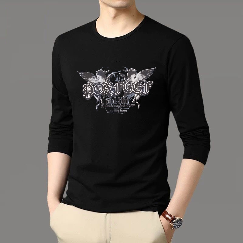 TL-465 เสื้อยืดแขนยาวแฟชั่นสาวหนุ่มเรียบง่าย ใส่สบาย ลายการ์ตูนน่ารัก มีไซส์ครบ ปลีกและส่ง