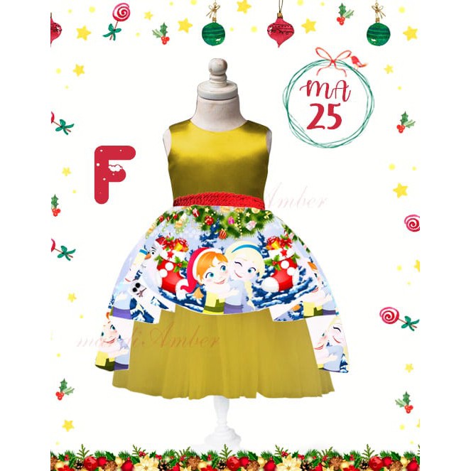 3Y 4Y 5Y 6Y 7Y 8Y - ELSA ANA FROZEN DRESS MARDI AMBER MA25