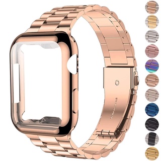 【พร้อมส่ง】เคส และสายนาฬิกาข้อมือ สเตนเลส สําหรับ iWatch Band 41 มม. 45 มม. Apple Watch 7 45 มม. 44 มม. 40 มม. 38 มม. 42 มม. SE Series 6 5 4