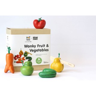 PlanToys - Wonky Fruit &amp; Vegetables ชุดผักผลไม้แปลกตา