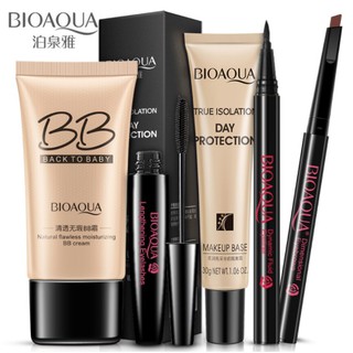 (ของแท้/พร้อมส่ง) เซทสุดคุ้ม!!!! BIOAQUA Makeup Set 5 ชิ้น ใน 1 เซ็ต ดินสอเขียนคิ้ว + อายไลน์เนอร์ + มาสคาร่า + บีบีครีม