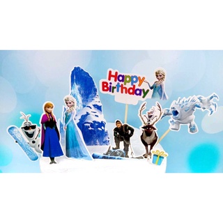 ป้ายกระดาษเสียบไม้เซตการ์ตูนFrozen