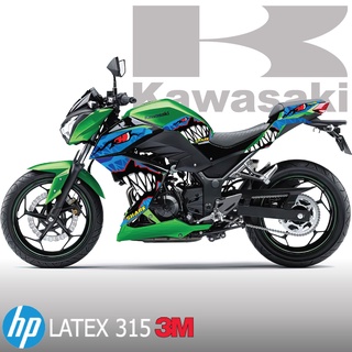 สติกเกอร์แต่งรถ Kawasaki Z300 Z250 ลายฉลาม