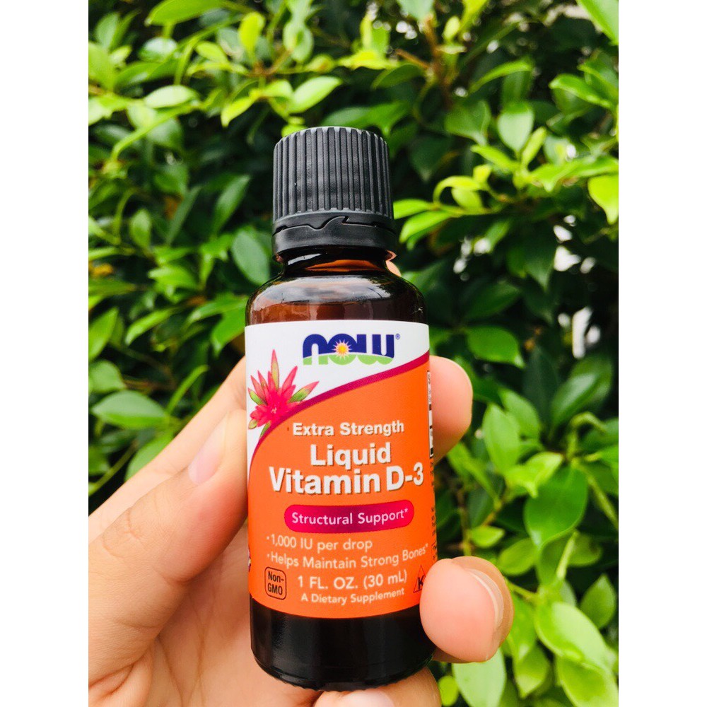 วิตามินดี3 แบบน้ำชนิด Liquid Vitamin D-3 30 mL (Now Foods) 1 Drop: 1000IU