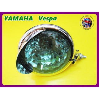 จานฉาย ไฟแต่ง​ สีฟ้า + แก๊ป   -  Vespa YAMAHA Blue Headlight &amp; Cap