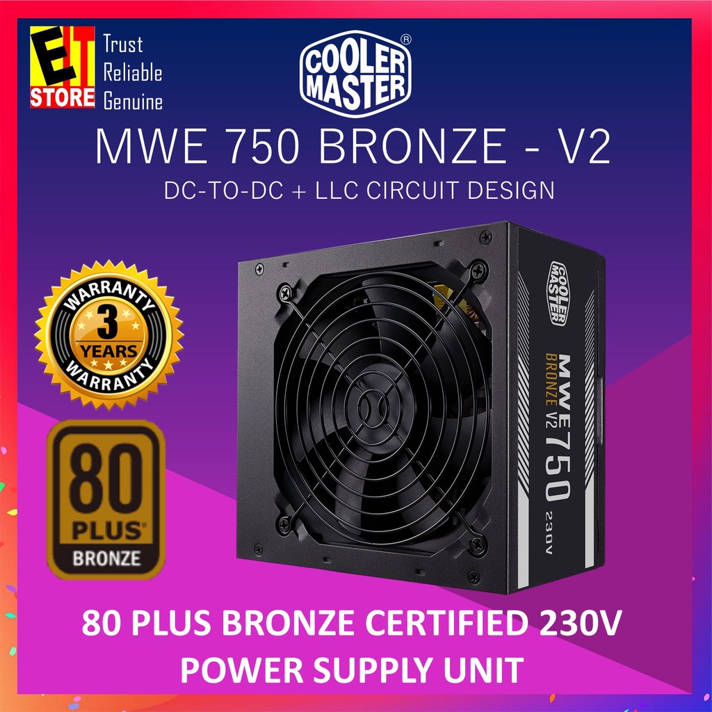 COOLER MASTER MWE 750 BRONZE 230V - V3 MPE-7501-ACABW-3BUK รับประกัน 5 ปี