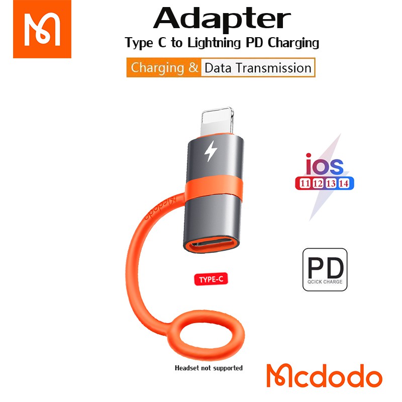 Mcdodo Type C to Lightning Adapter รองรับการถ่ายโอนข้อมูลคอมพิวเตอร์รองรับ 20W PD Fast Charging เข้า