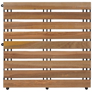 แผ่นทางเดินไม้แท้ลายตรง FONTE รุ่น V4 ขนาด 50 x 50 x 3.5 ซม. สีธรรมชาติ