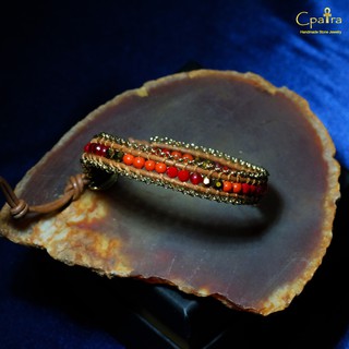 กำไลหินเชือกถัก หินมงคล Carnelian &amp; crystal .....