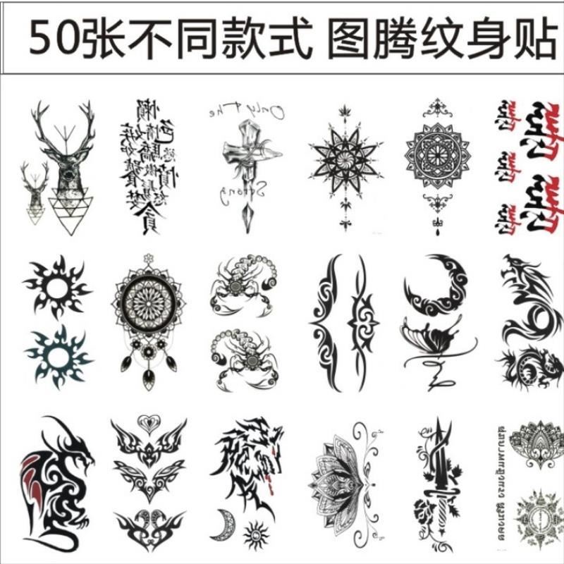 tattoo supply โลตัส สติ๊กเกอร์รอยสัก กันน้ำ หญิง ติดทน ขนาดเล็ก สด สี