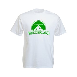 เสื้อยืดราสต้าTee-Shirt Paramount Wonderland เสื้อยืดคอกลมสีขาว/สีดำสกรีนลายรูปภูเขาสีเขียว White/Black Tee-Shirt