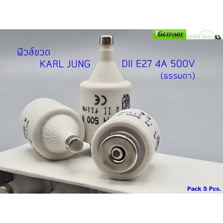 ฟิวส์ขวด (แพ็ค 5 ตัว ) KARL JUNG DII E27 4A 500 (ธรรมดา)