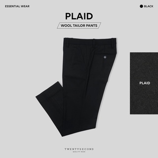 TWENTYSECOND กางเกงขายาวอิตาเลียนวูล Plaid tailor pants - สีดำ / Black