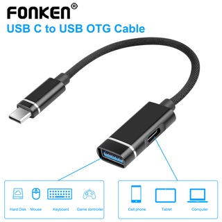 Fonken อะแดปเตอร์แปลงสายเคเบิล USB 2.0 เป็น Type C OTG USB C ตัวผู้ เป็น USB 2.0 ตัวเมีย สําหรับแล็ปท็อป โทรศัพท์