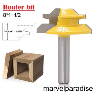 [Mapde] Lock Miter Router Bit 45 Degree Width 8x1-1/2 Woodworking Drill Bit 8mm Shank Cutter Woodwork Milling Cutters