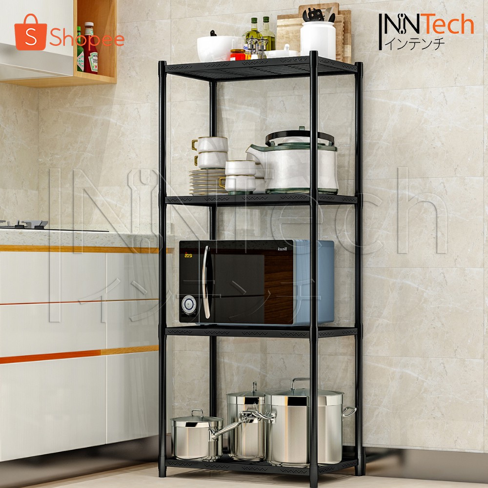 InnHome ชั้นวางของ เก็บของ เหล็กเคลือบสีกันสนิม 4 ชั้น Micro rack รับน้ำหนักได้มากถึง 200 KG รุ่น Z6