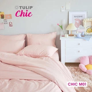 TULIP CHIC สีพื้นอัดลาย CHIC M01 ชุดเครื่องนอน ผ้าปูที่นอน ผ้านวม สัมผัสนุ่ม สบายสไตล์มินิมอล