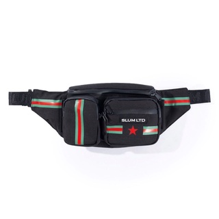 SLUM LTD :RG Stripes Waist Bag Black