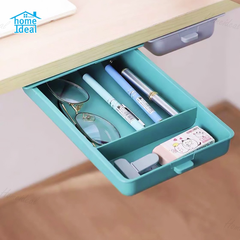 homeideal H653 H654 ลิ้นชักติดใต้โต๊ะ ลิ้นชักเสริม เก๊ะติดใต้โต๊ะ ลิ้นชักเก็บของ กล่องลิ้นชักอเนกประ