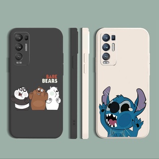 เคสซิลิโคนนิ่ม ขอบตรง ลาย Stitch Bare Bears สําหรับ OPPO Reno6 Z 5G Reno 5 Pro 4 4G 3 Reno2 Z F