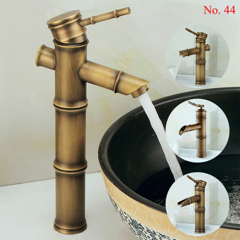 ก๊อกน้ำทองเหลืองรูปทรงกระบอกไม้ไผ่ Classic (No.44) +ท่อน้ำดี DD093