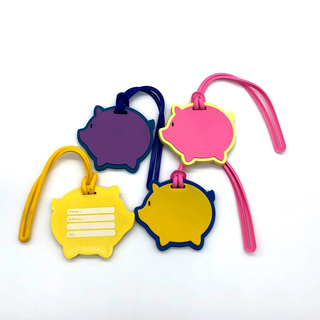 ป้ายห้อยกระเป๋ายางหยอด หมู