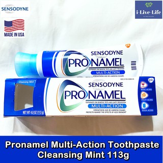 ยาสีฟันเซ็นโซดายน์ Sensodyne® Pronamel® Multi-Action Toothpaste Cleansing Mint 113g ปกป้องเคลือบฟัน &amp; การกัดเซาะของกรด