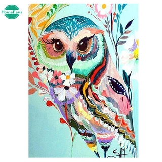 HF DIY 5D Diamond Embroidery Animal Cute Owl Painting  Craft Decor 30x40cm