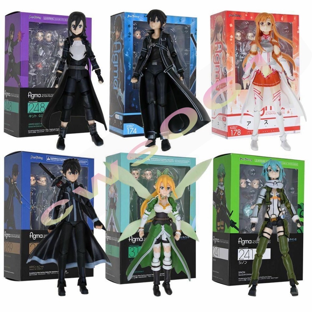 ข้อเสนอเส้า!Figma Anime Sword Art Online Sinon Asuna Kirito Action Figure Figma Collection ของเล่น