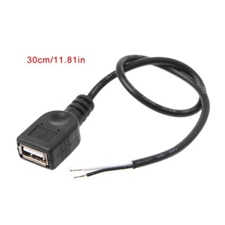 1 ชิ้น usb 2 . 0 female jack 2 pin 2 สายชาร์จไฟสายเคเบิ้ลเชื่อมต่อ diy 30 ซม.