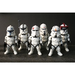 [ส่งฟรี] ครบเซ็ท 6 ตัว Model Star Wars Starwars สตาร์วอร์ส Stormtroopers วัสดุ PVC+ABS สูง 9 ซม.