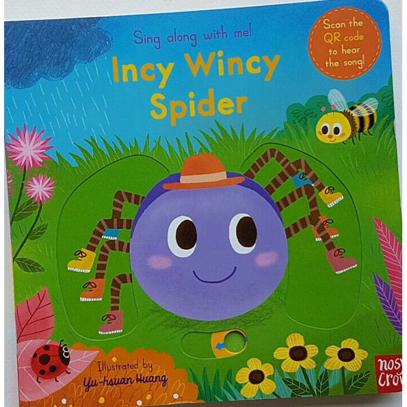 Incy Wincy Spider Sing along board book เหมาะสำหรับ 1+ กระดาษแข็งหนาทุกหน้า วิธีการใช้โดยdownload ap QR code scanner