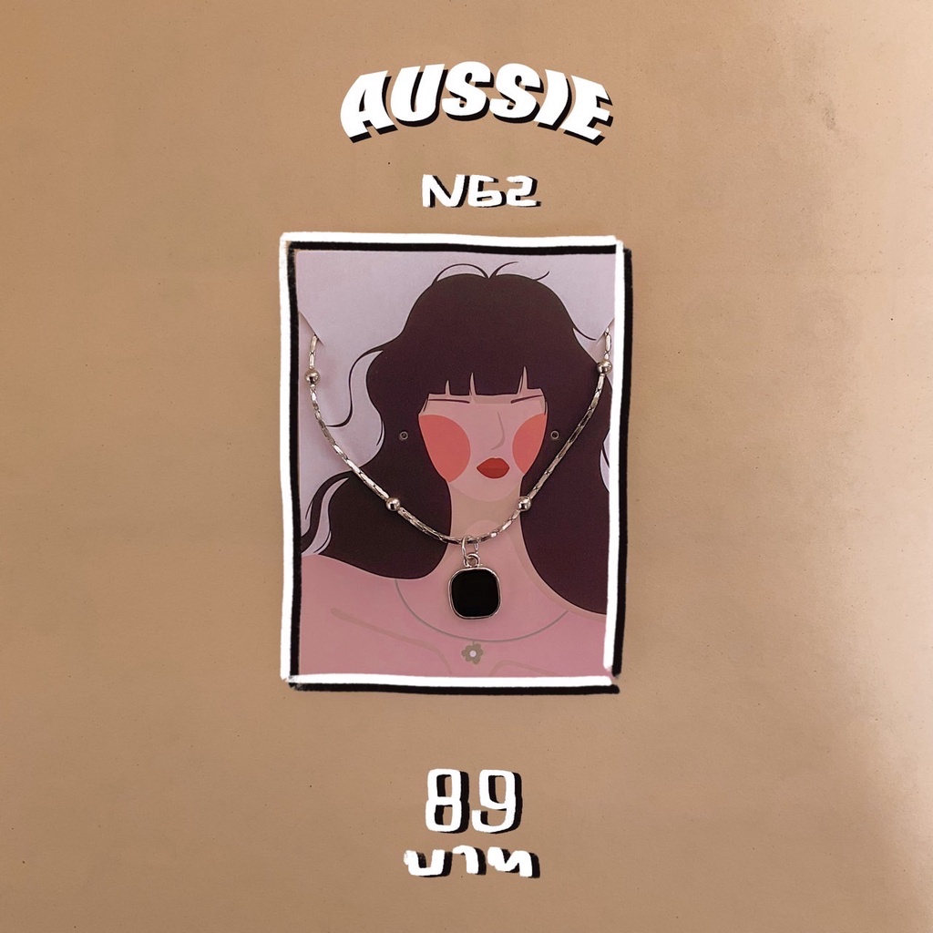 N62┇สร้อยคอจี้สี่เหลี่ยม