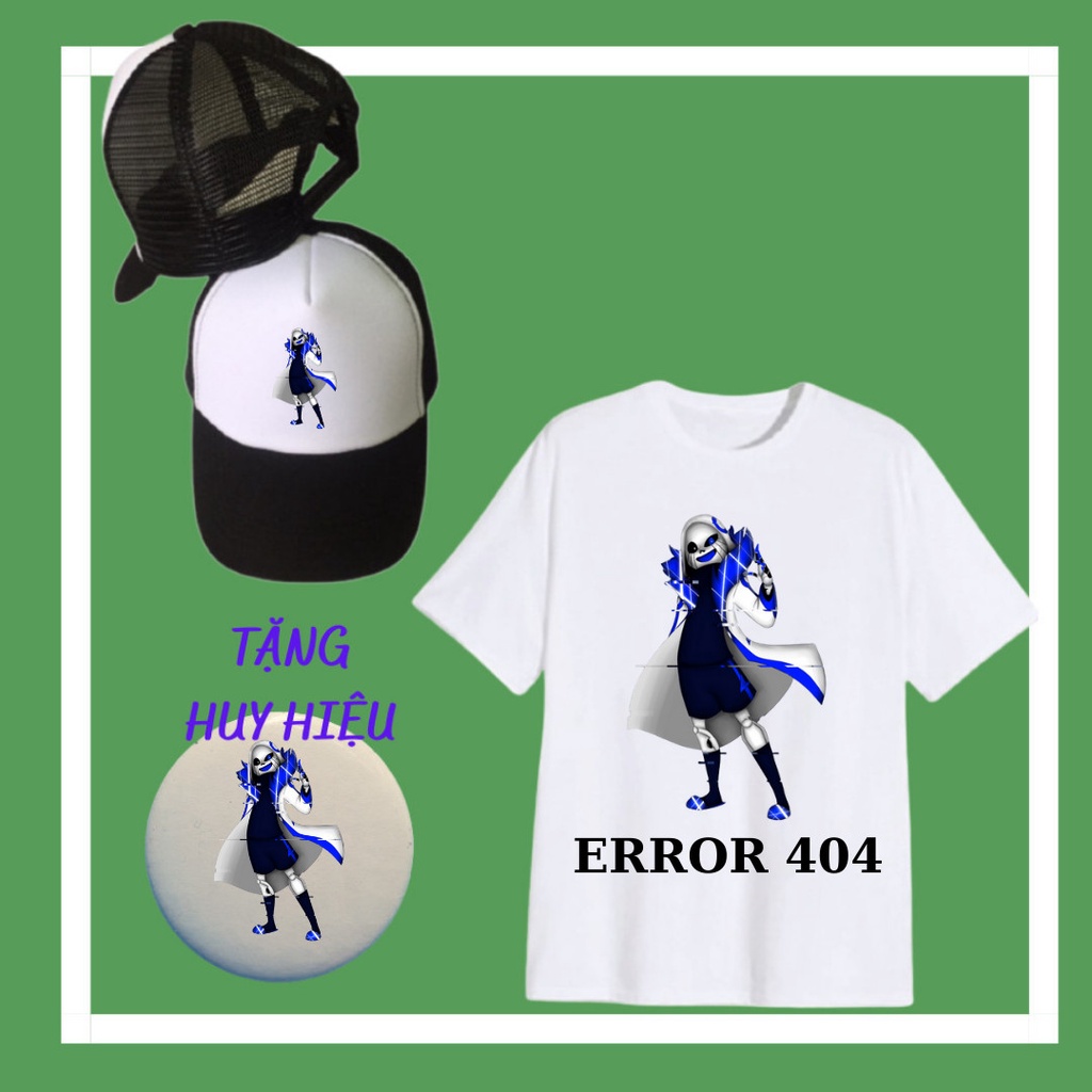 เสื้อยืดเด็กเท่ๆ Error 404 Sans ผ้าคอตตอนเนื้อนุ่ม ขนาด 10kg ถึง 90kg - พร้อมฝาและป้าย