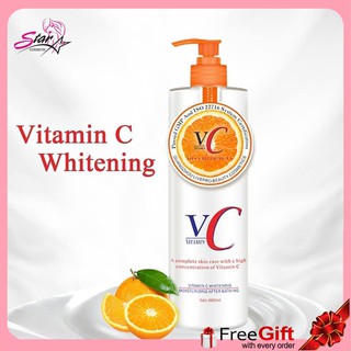 ROUSHUN Vitamin C Whitening Lotion (ฉลากไทยมีเลขจดแจ้ง) สูตรเข้มข้นผิวขาวใส ขนาด 480ml.ของแท้ พร้อมส่ง