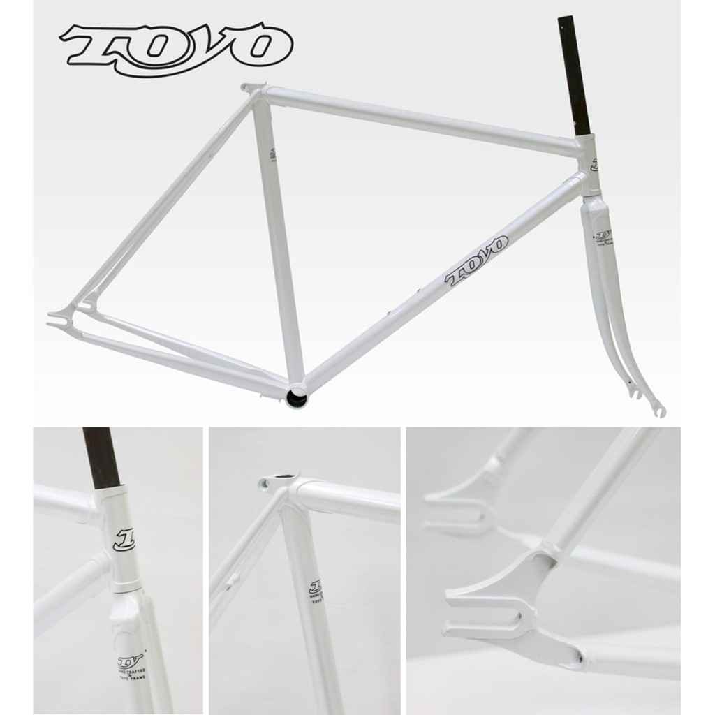 [FIXED GEAR TOYO Ty more Size 50] เฟรม+ตะเกียบรถจักรยานฟิกเกียร์ FIXED GEAR TOYO Ty more Size 50 Whi