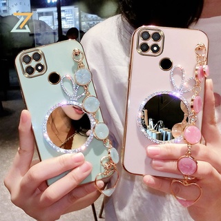 Zymllo เคส OPPO A15 A16 A7 A5 A12 A5S A3S A9 2020 A5 2020 A54 F11 Pro เคสโทรศัพท์ซิลิโคนสร้อยข้อมือหยก 6D หรูหรา