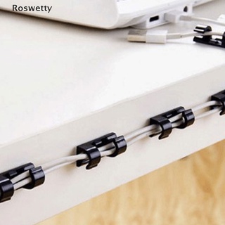 Roswetty 20Pcs Cable Reel Organizer Cord Management Charger Desktop Clip Wire Holder VN