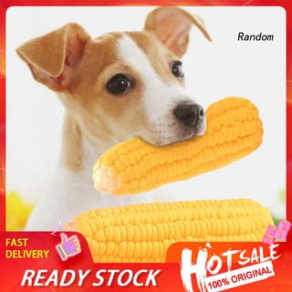 ♦RAN♦Pet Dog Puppy Latex Corn Shape Squeaky Bite-resistant Interactive Play Chew Toy