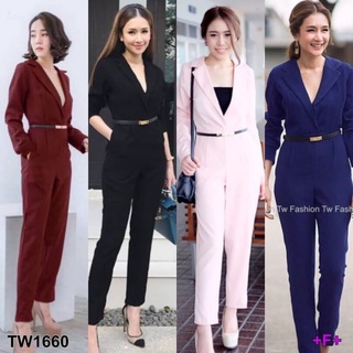 TW1660 Jumpsuit จั้มสูทขายาวคอปกเชิ้ต