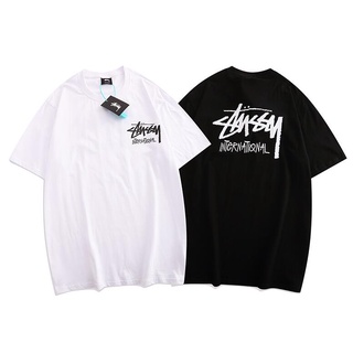 ราคาต่ำสุดเสื้อยืดแขนสั้น ผ้าฝ้าย พิมพ์ลาย Stussy แฟชั่นสําหรับผู้ชาย และผู้หญิงS-3XL