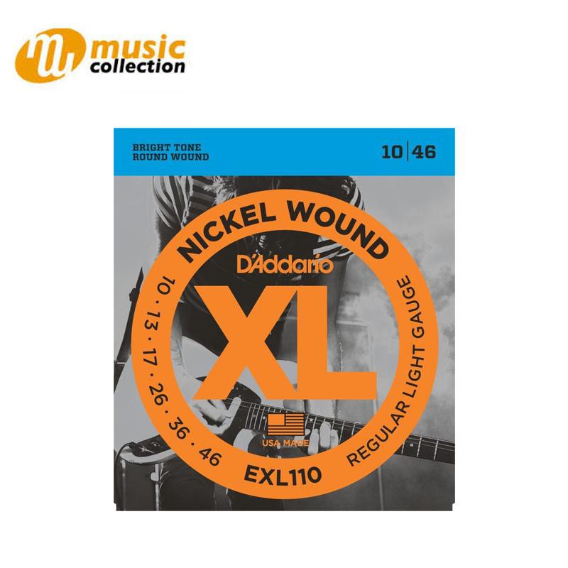 สายกีตาร์ไฟฟ้า D’Addario EXL110 Nickel Wound Electric Guitar Strings, Regular Light, 10-46